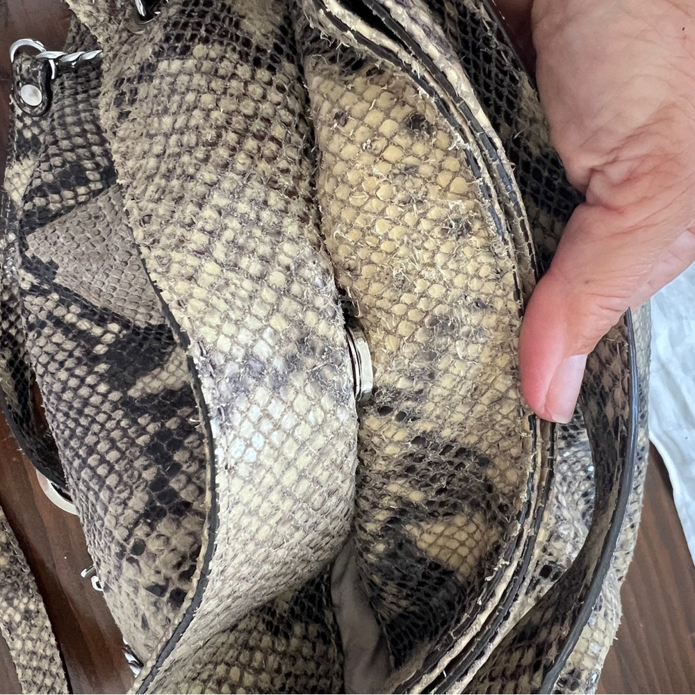 Michael Kors Nolita Large Python Embossed Silver … - image 8